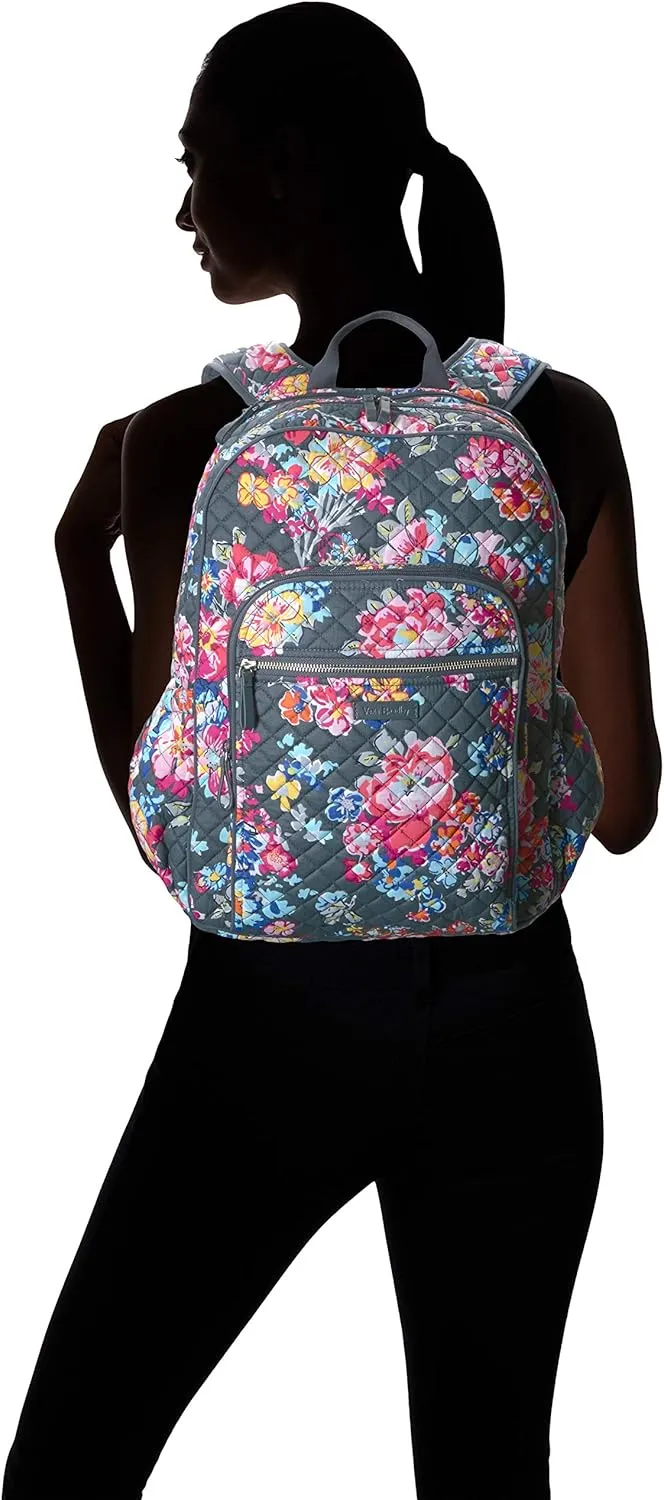 Vera Bradley Women's Cotton Campus Backpack, Pretty Posies, One Size