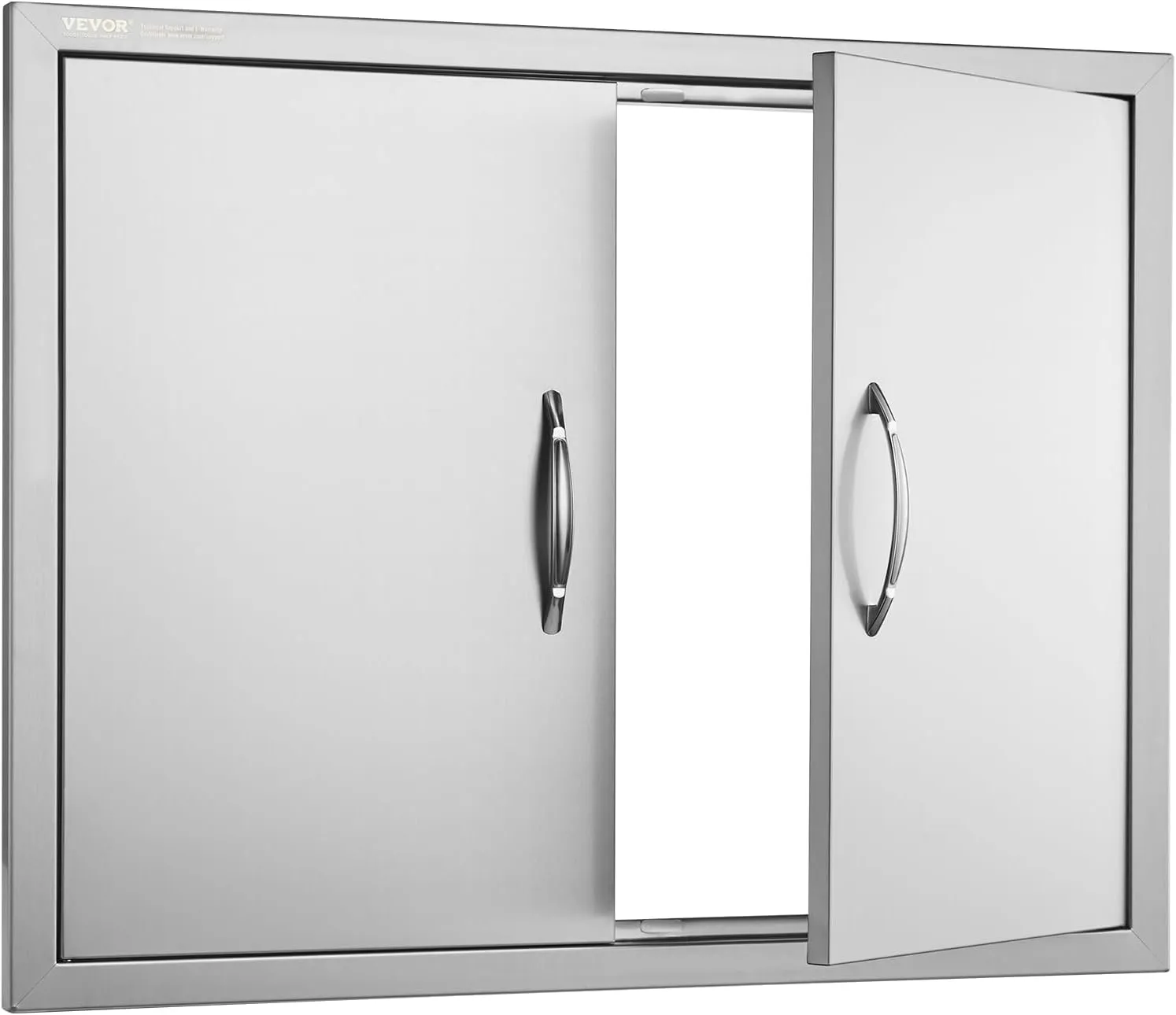 VEVOR Outdoor Kitchen Double Wall BBQ Access Door, 31W x 24H Inch Stainless Steel Flush Mount Door with Handles and Hooks for Grilling Station