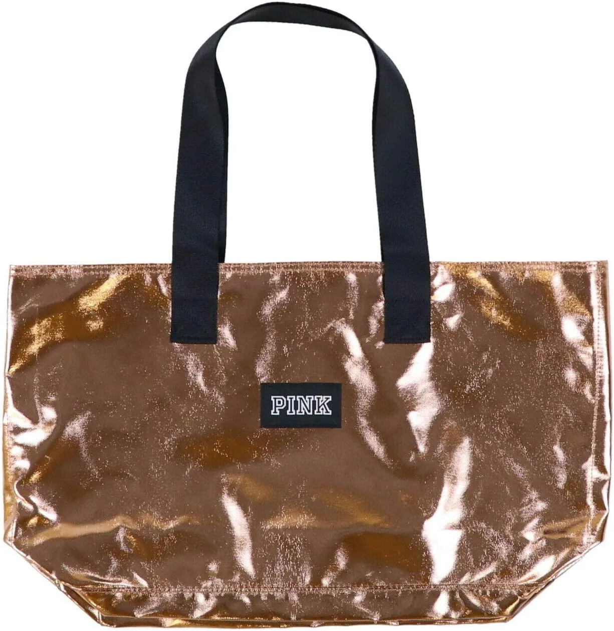 Victoria's Secret Pink Shopper Tote Bag With Double Handles (Rose Gold)