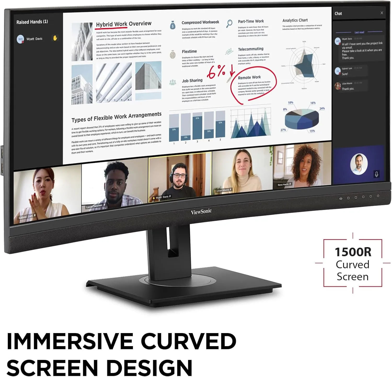 ViewSonic VG3456C 34 Inch 21:9 1440p Curved Monitor with Ergonomic Design, 100W USB C, Docking Built-in, Gigabit Ethernet RJ45 for Home and Office