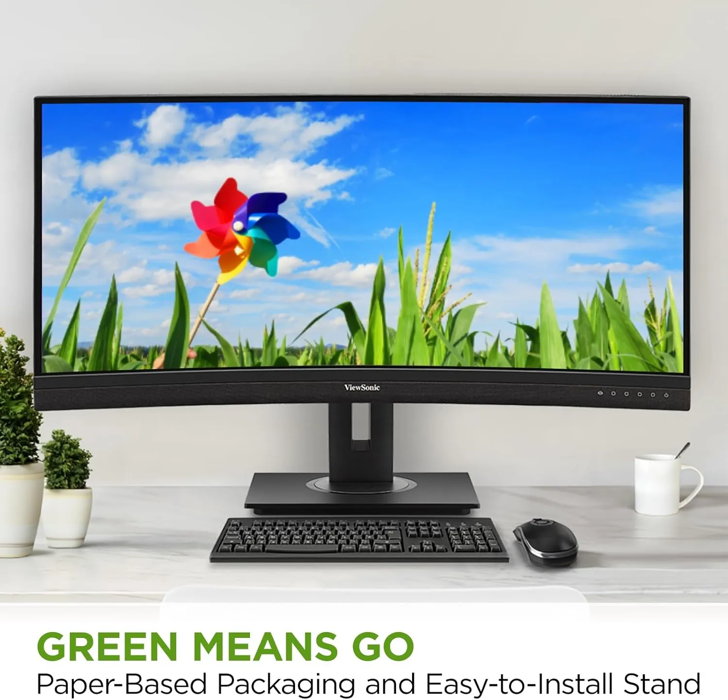 ViewSonic VG3456C 34 Inch 21:9 1440p Curved Monitor with Ergonomic Design, 100W USB C, Docking Built-in, Gigabit Ethernet RJ45 for Home and Office