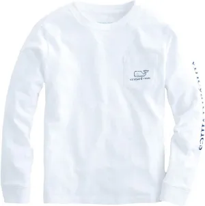 vineyard vines Boys Long-Sleeve Vintage Whale Pocket Tee