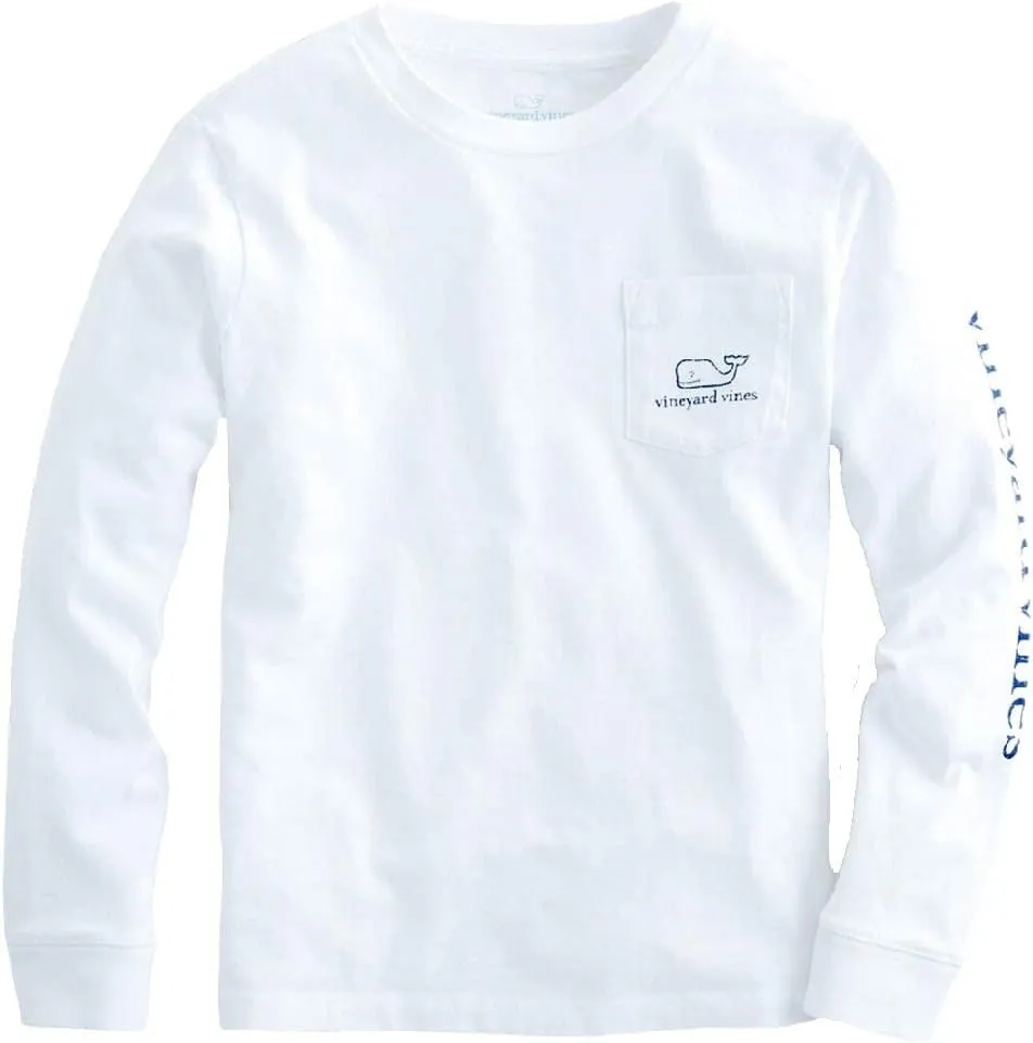 vineyard vines Boys Long-Sleeve Vintage Whale Pocket Tee
