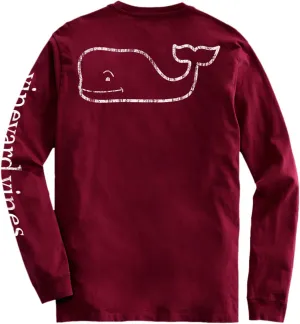 vineyard vines Men's Long-Sleeve Vintage Whale Pocket Tee