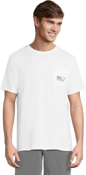 vineyard vines Men's Short-Sleeve V V Americana Whale Pocket T-Shirt