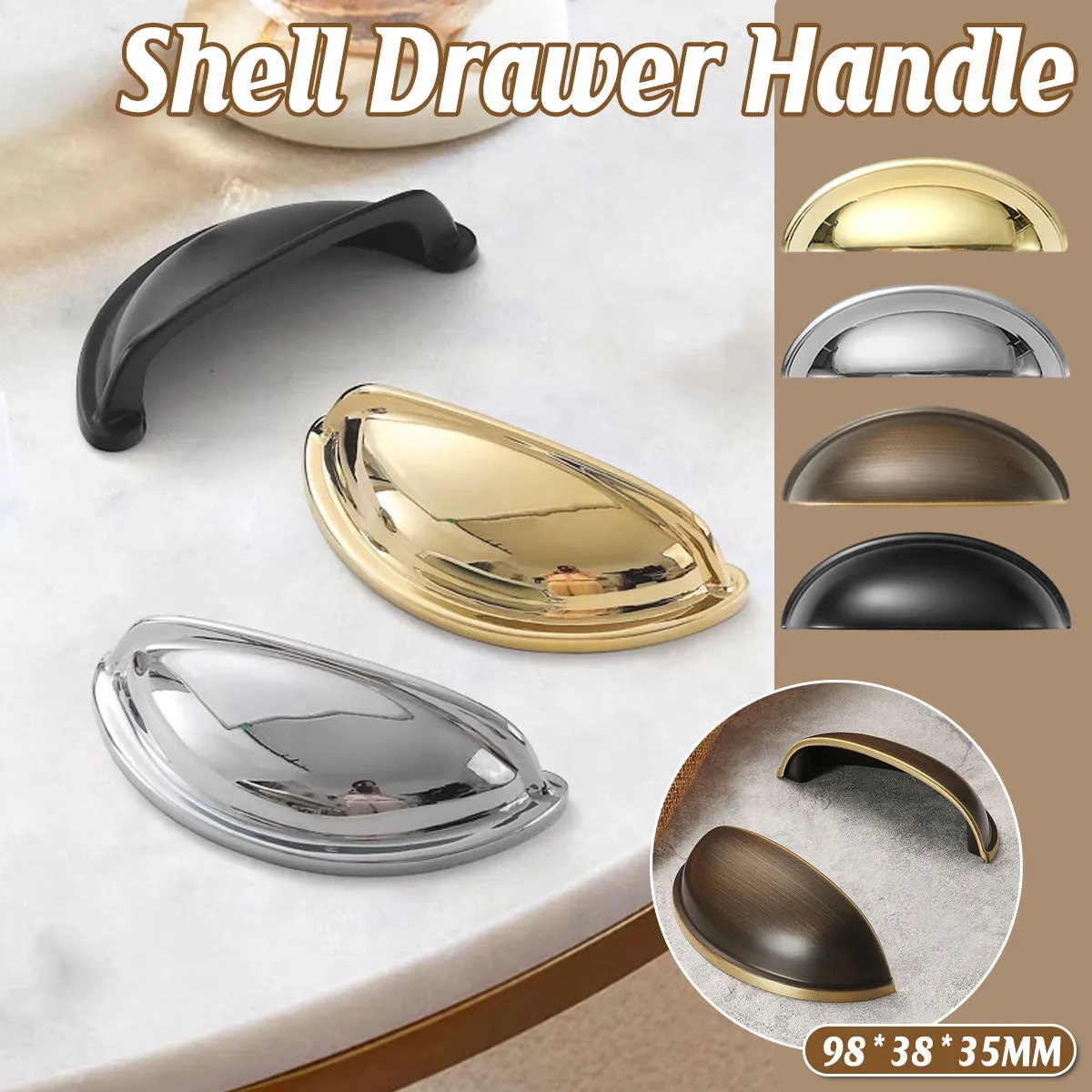Vintage Copper Cabinet Cup Pull Handles – Half-Moon Finger Pull Design Black