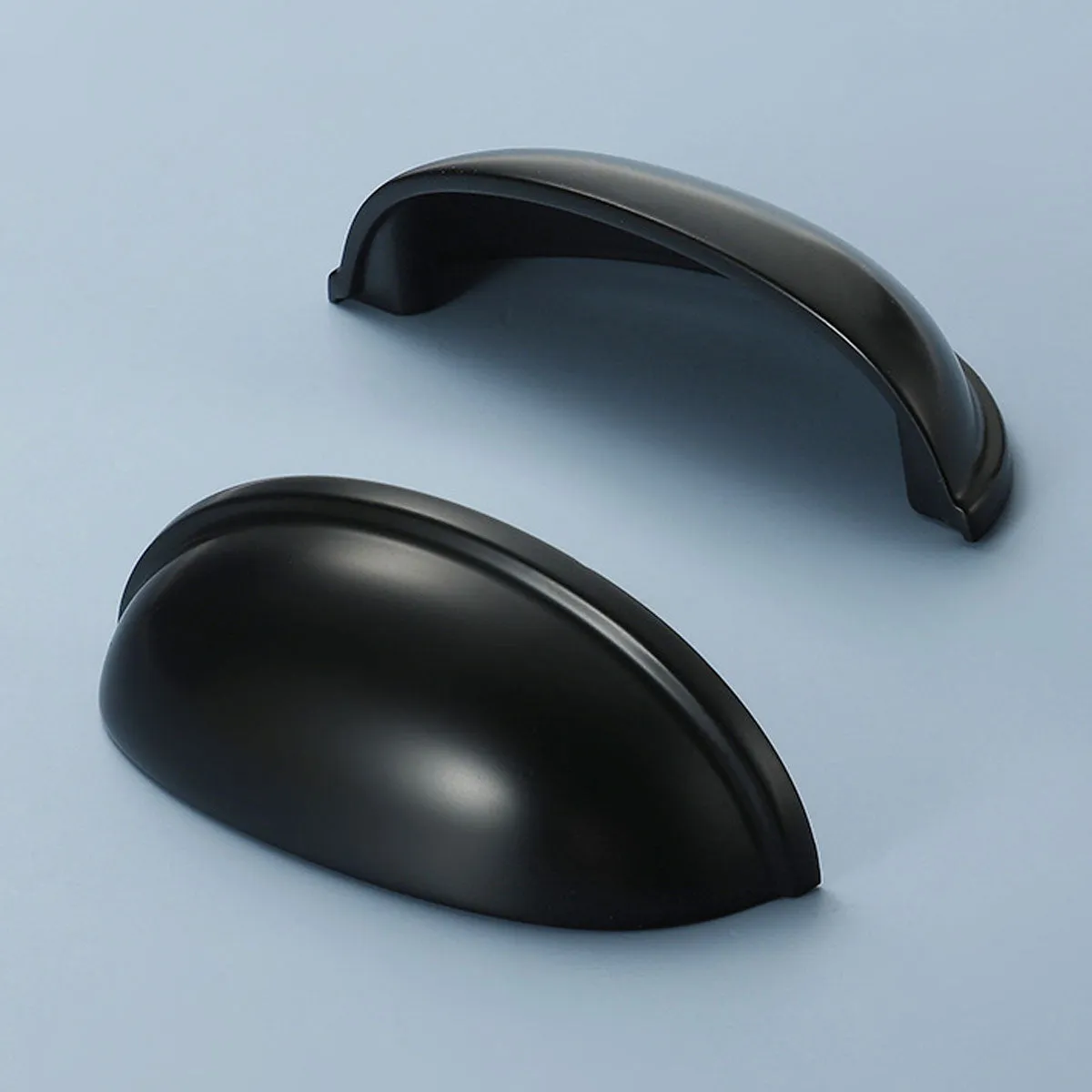 Vintage Copper Cabinet Cup Pull Handles – Half-Moon Finger Pull Design Black