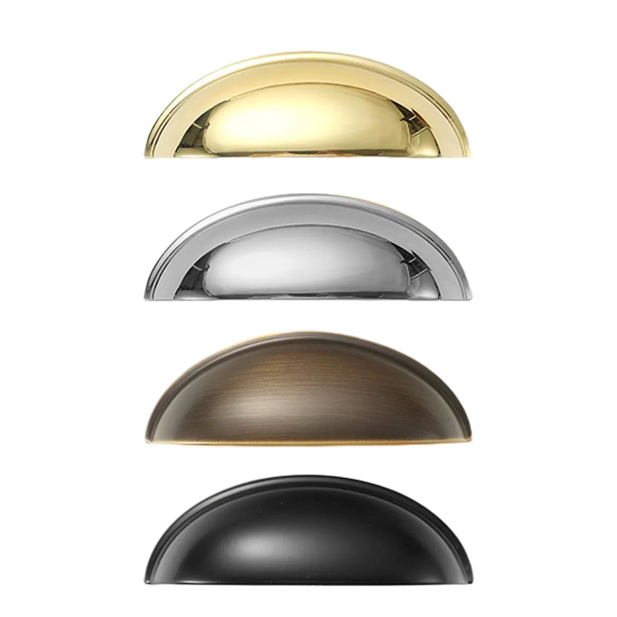 Vintage Copper Cabinet Cup Pull Handles – Half-Moon Finger Pull Design Black