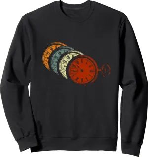 Vintage Pocket Watch Retro Clock 70s Lovers Sweatshirt