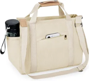 VIWIME Canvas Tote Bag for Women With Pockets, Cute Crossbody Shoulder Purses Mommy Handbag for Work Travel