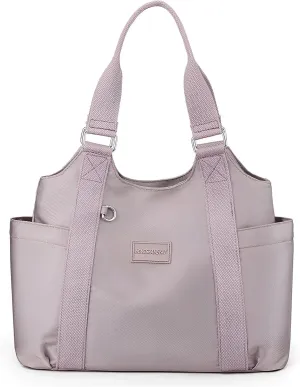 VODIU Nylon Tote Bag for Women Work Shoulder Handbags with Pockets, Everyday Purses for Women Waterproof Hand-bag with Zipper