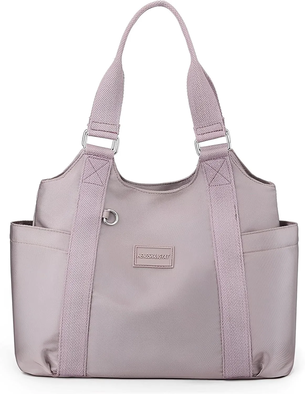 VODIU Nylon Tote Bag for Women Work Shoulder Handbags with Pockets, Everyday Purses for Women Waterproof Hand-bag with Zipper