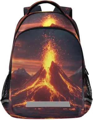 Volcanic Eruption Backpack for Boys Girls Kids Elementary Bookbag School Bag Students Daypack Travel Rucksack