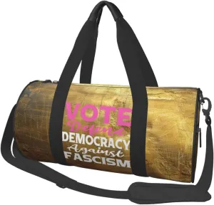 Vote Defend Democracy Against Fascism Duffel Bag Gym Bag Travel Sports Tote Large Foldable Beach Swim Yoga1