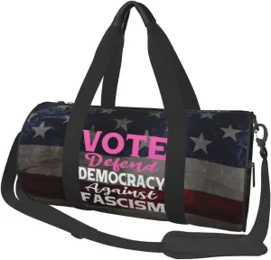 Vote Defend Democracy Against Fascism Duffel Bag Gym Bag Travel Sports Tote Large Foldable Beach Swim Yoga2
