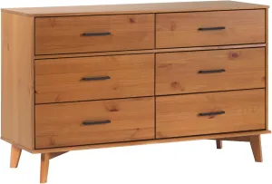 Walker Edison 6-Drawer Modern Solid Wood Dresser with Metal Handles