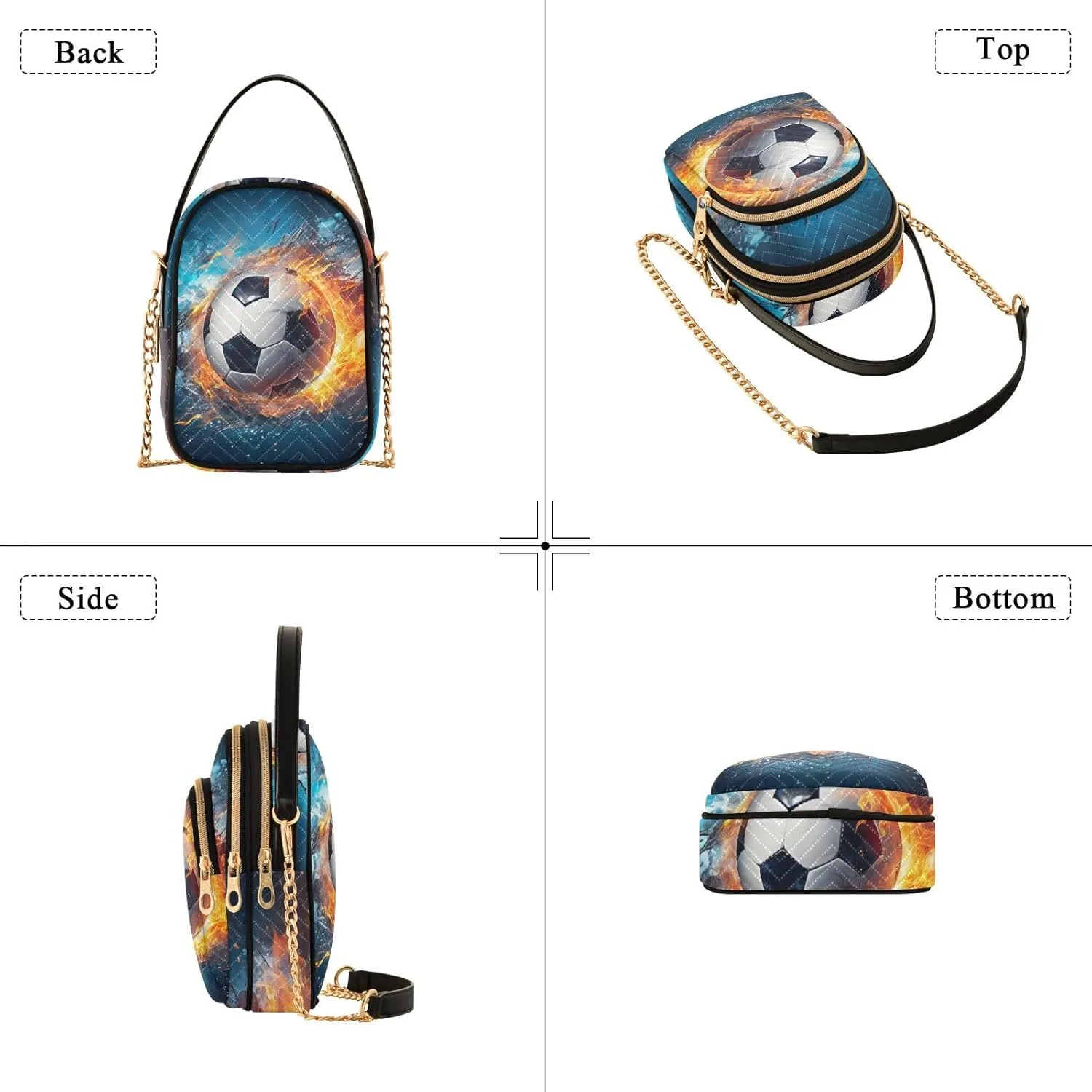 Walls Hand Painted Women's Crossbody Bag, Triple Compartment Crossbody Bag, Crossbody Purses for Women Travel