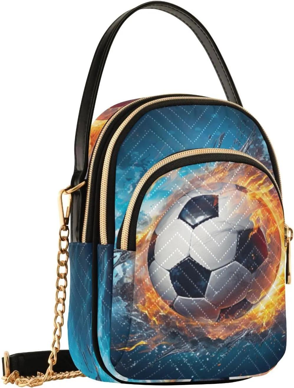 Walls Hand Painted Women's Crossbody Bag, Triple Compartment Crossbody Bag, Crossbody Purses for Women Travel