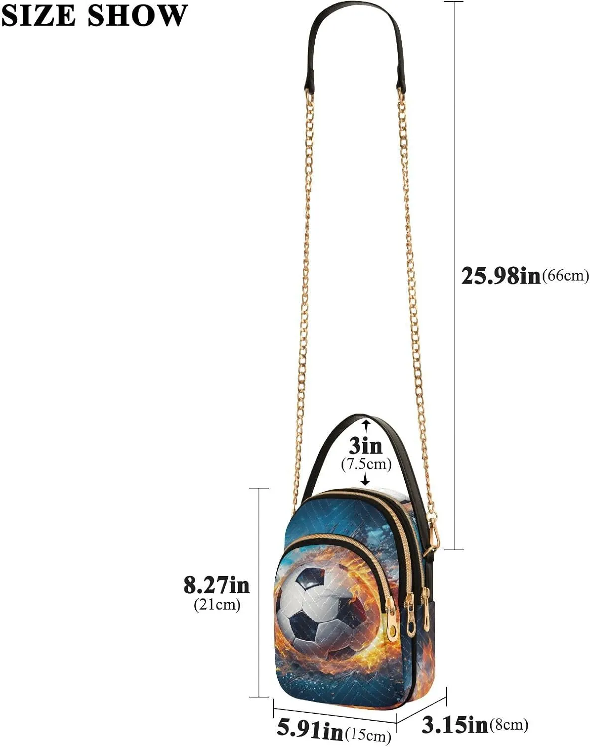 Walls Hand Painted Women's Crossbody Bag, Triple Compartment Crossbody Bag, Crossbody Purses for Women Travel