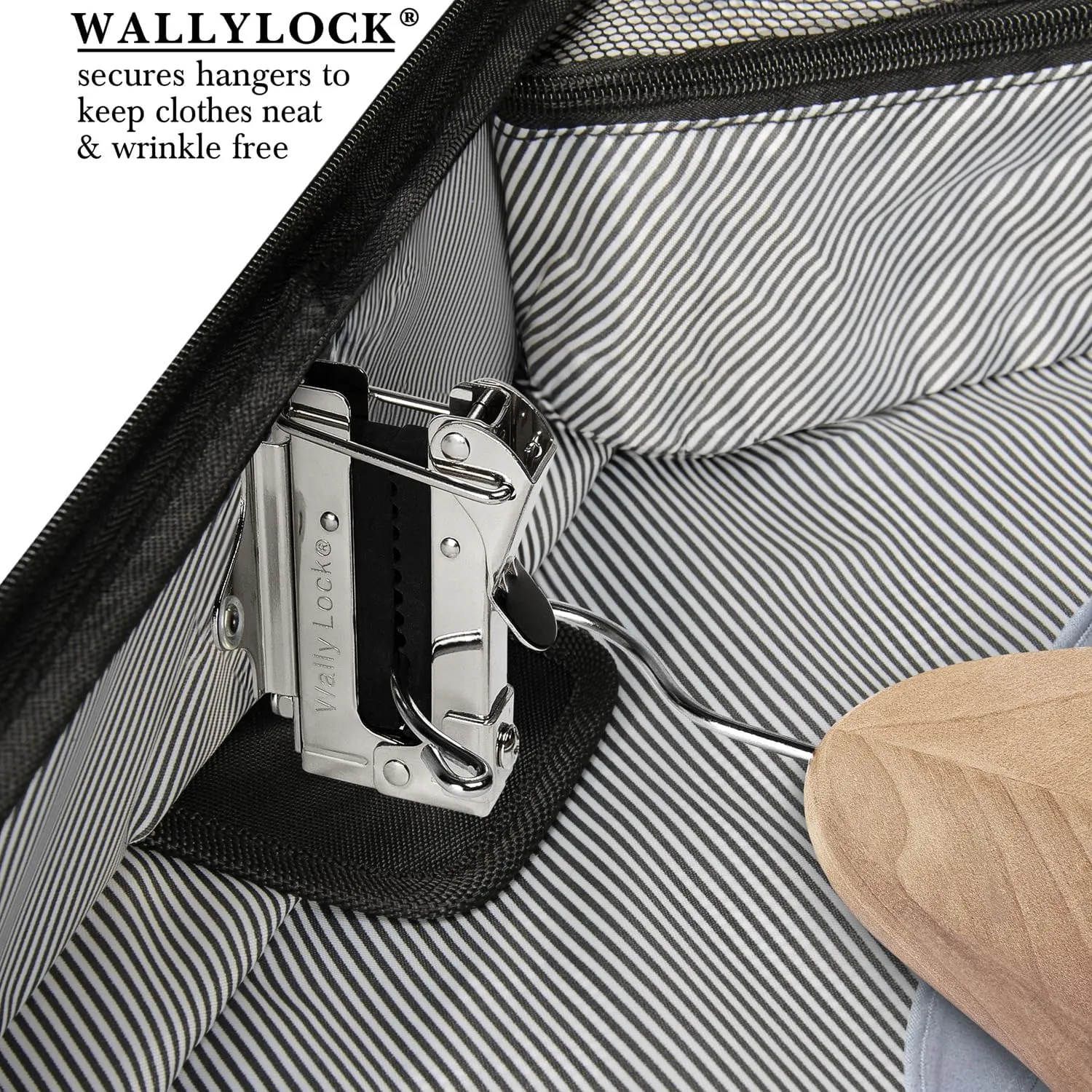 WallyBags Solutions Premium Garment Bag with shoulder strap and multiple pockets, Black, 45-Inch