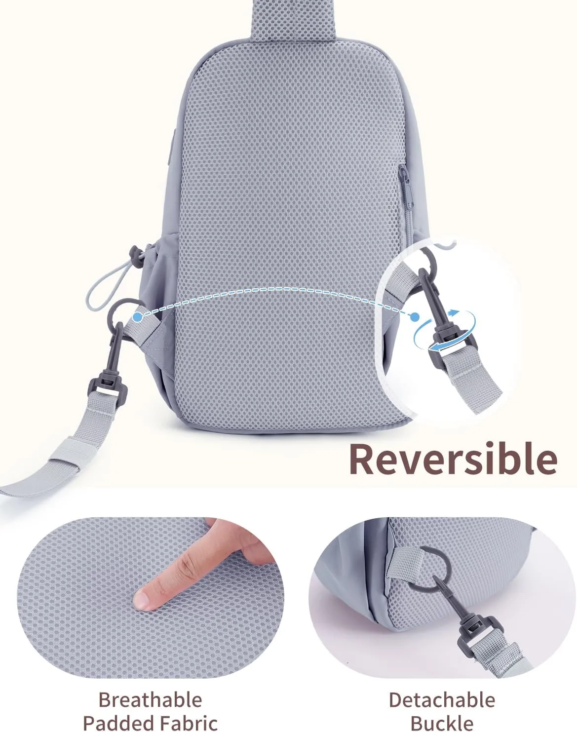 Wandering Nature Featherweight Sling Backpack Crossbody Bag for Women Fits for 11" iPad with Convertible Padded Strap, Multiple Pockets, Ideal for College, Work Commute, Travel, Everyday Errands