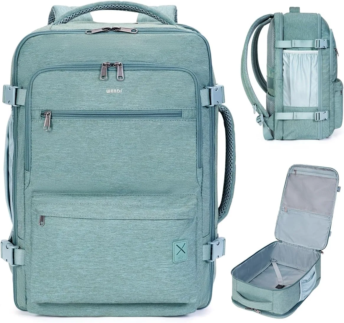 WANDF Travel Backpack For Spirit Airlines Personal Item Bag 18x14x8 with Wet Pocket, 17 Inch Laptop Backpack for Men Women (Turquoise)