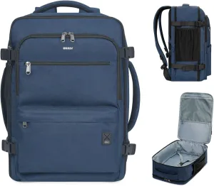 WANDF Travel Backpack For Spirit Airlines Personal Item Bag 18x14x8 with Wet Pocket, 17 Inch Laptop Backpack for Men Women（Navy Blue）