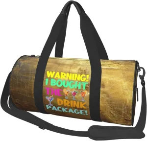 Warning I Bought The Drink Package Duffel Bag Gym Bag Travel Sports Tote Large Foldable Beach Swim Yoga9