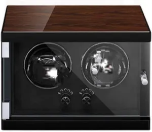 Watch Box Case Watch Organizer Watch Box Transparent Cover Mechanical Watch Storage Box Display The Watch Watch Storage Boxes Watch Display Box ( Color : A , Size : Store two watches black lining )