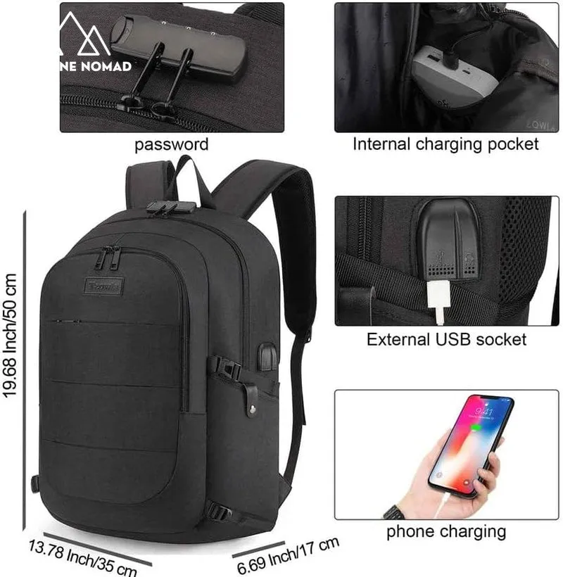 Water-Resistant Anti-Theft Laptop Backpack with USB Port