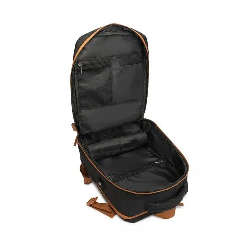 Water Resistant Functional Backpack with Shoe Compartment & USB Charging Port - Black