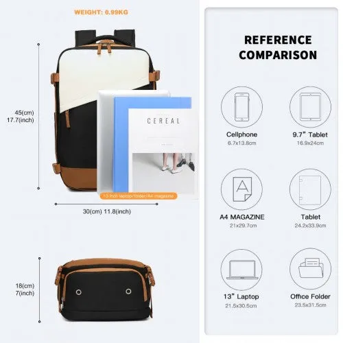 Water Resistant Functional Backpack with Shoe Compartment & USB Charging Port - Black