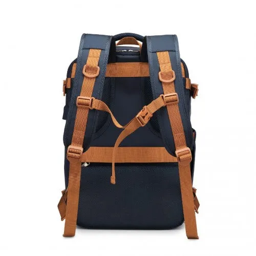 Water Resistant Functional Backpack with Shoe Compartment & USB Charging Port - Navy