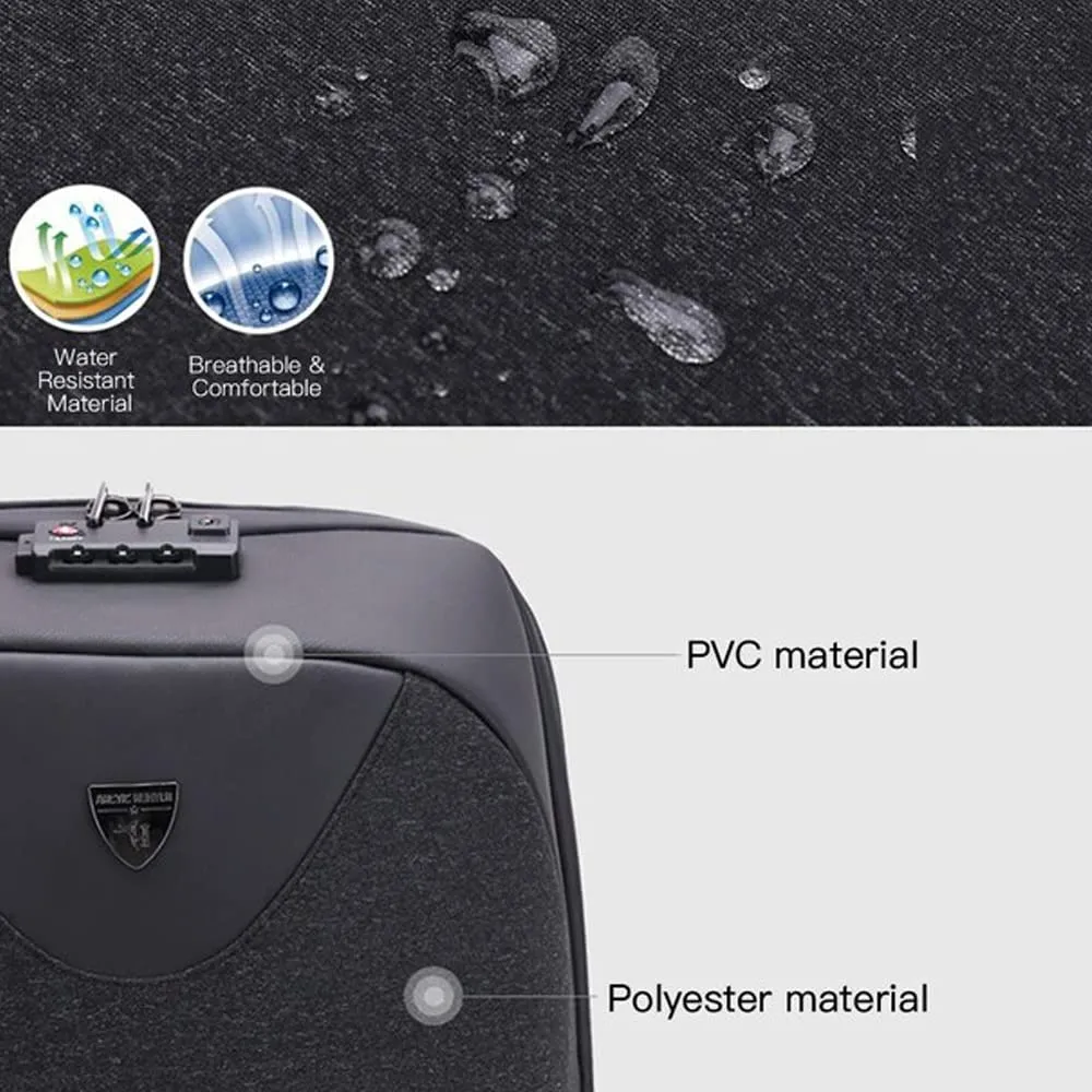 Water-resistant Laptop Backpack with USB Port | Anti-theft | 24L | Grey