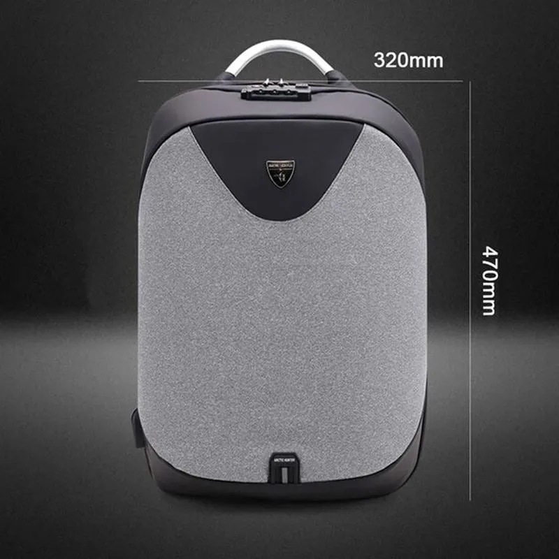 Water-resistant Laptop Backpack with USB Port | Anti-theft | 24L | Grey