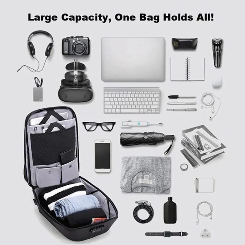 Water-resistant Laptop Backpack with USB Port | Anti-theft | 24L | Grey