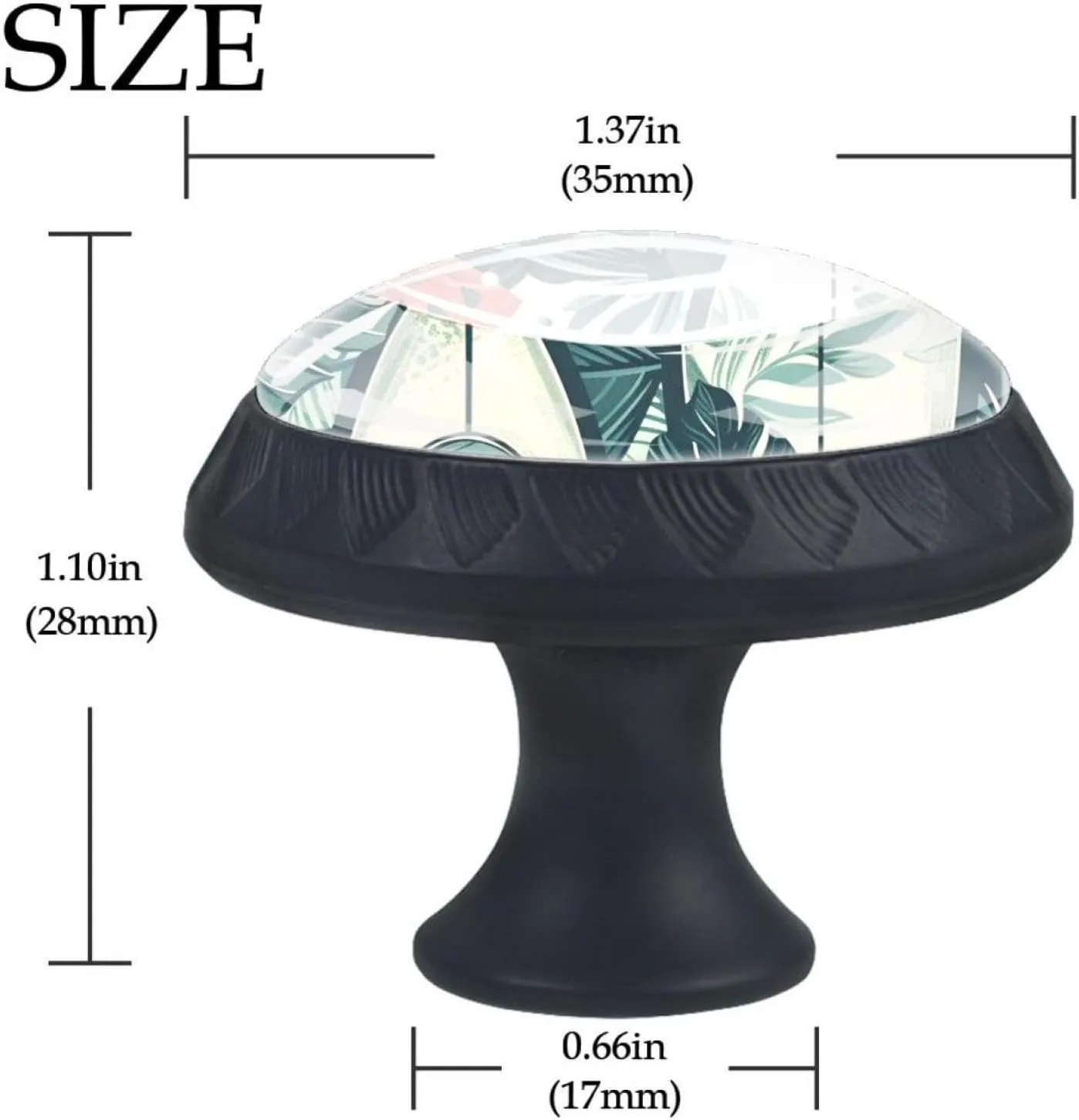 Watermelon Surfboard Tropical Glass 30mm Cabinet Knobs,4 Pack Drawer Door Pulls Handles for Kitchen Bathroom Home Cupboard Dresser Furniture Living Room Wardrobe Hardware