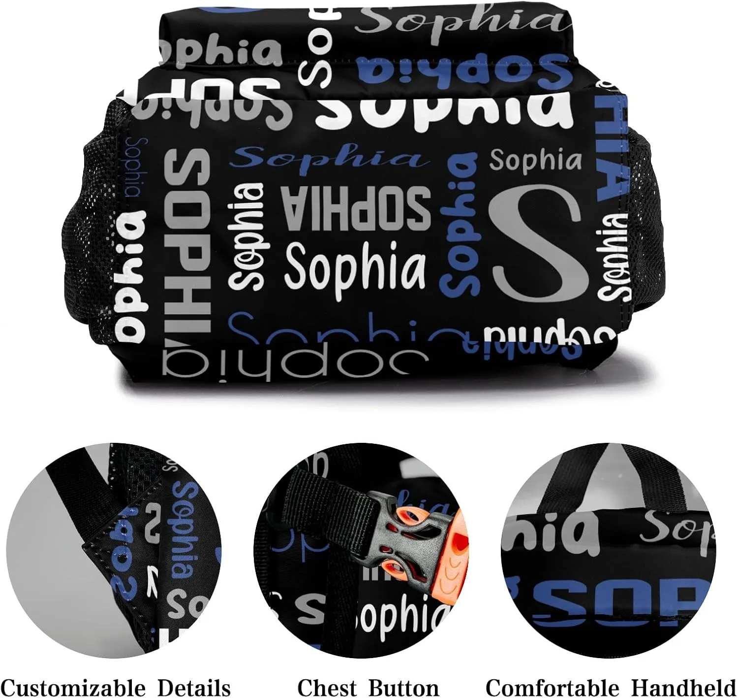Waterproof Personalized Bookbag Custom Backpack with Name for Elementary Girls Boys, Unique Customized School Book Bag, Customize Back Pack Gift for Kids, 1 Pack