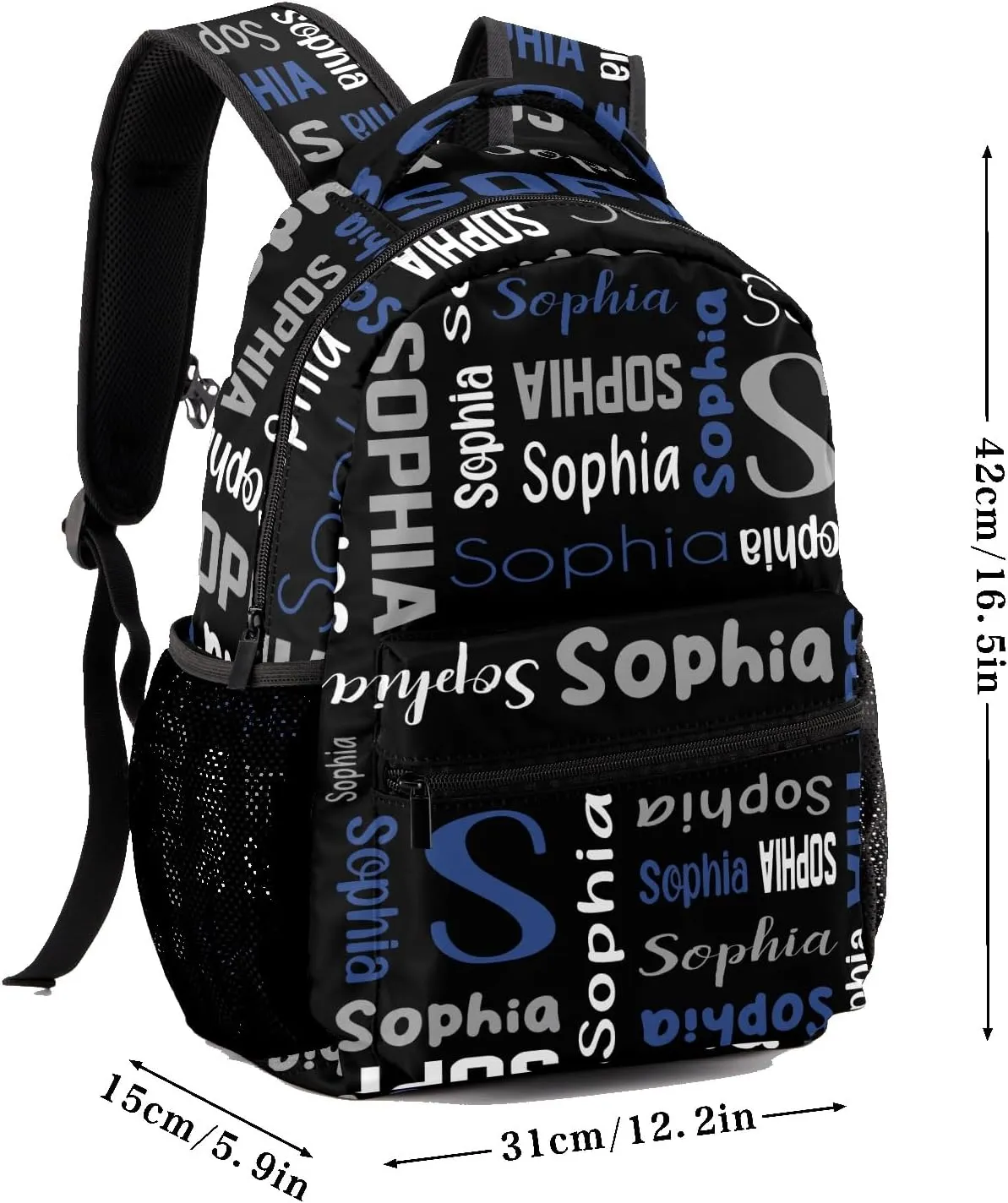 Waterproof Personalized Bookbag Custom Backpack with Name for Elementary Girls Boys, Unique Customized School Book Bag, Customize Back Pack Gift for Kids, 1 Pack