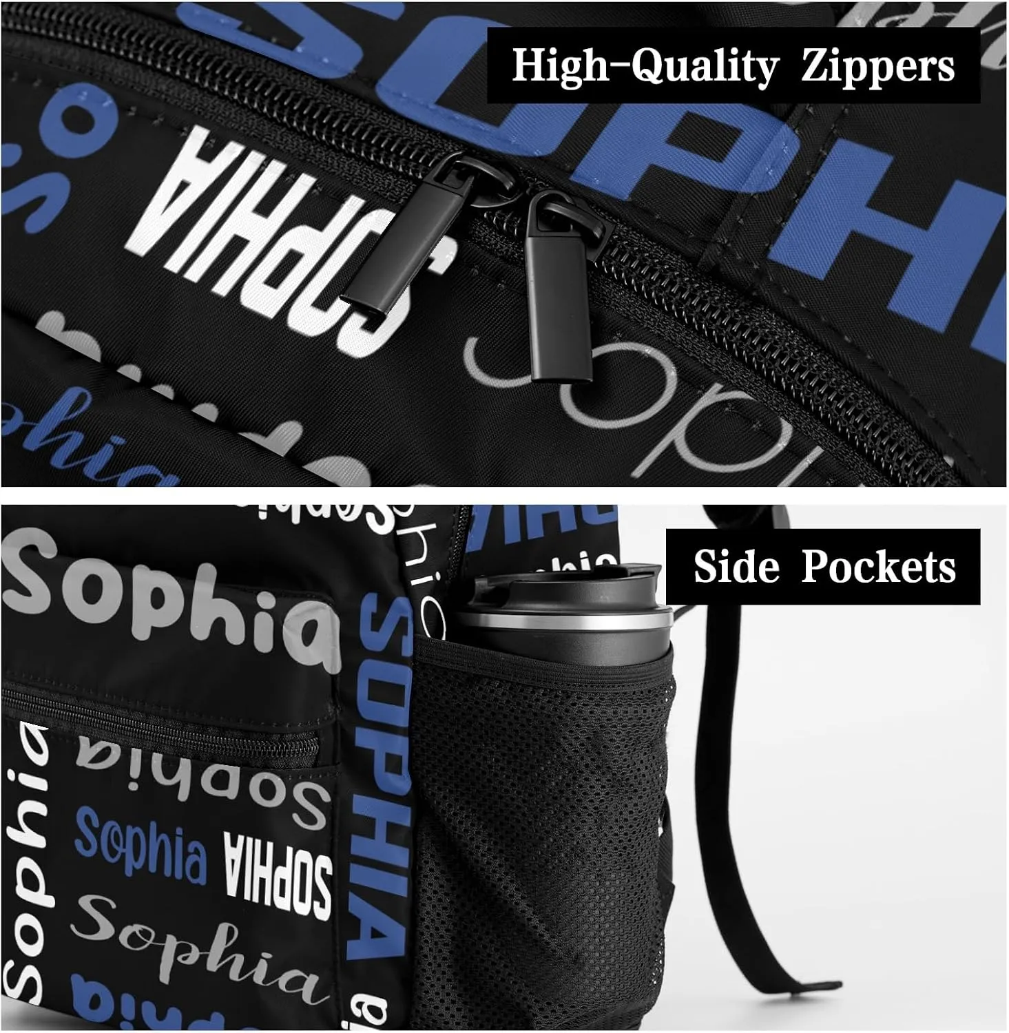 Waterproof Personalized Bookbag Custom Backpack with Name for Elementary Girls Boys, Unique Customized School Book Bag, Customize Back Pack Gift for Kids, 1 Pack