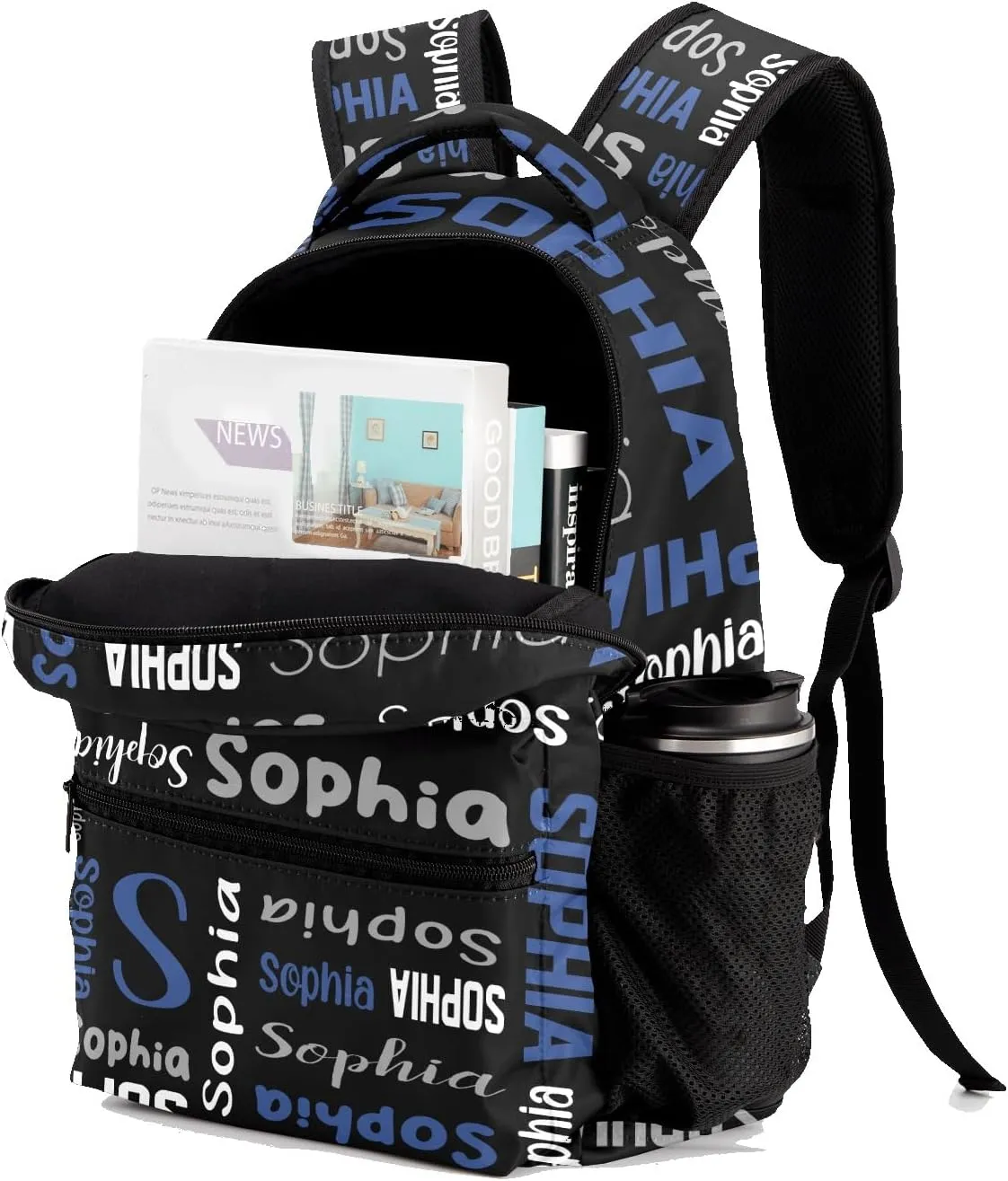 Waterproof Personalized Bookbag Custom Backpack with Name for Elementary Girls Boys, Unique Customized School Book Bag, Customize Back Pack Gift for Kids, 1 Pack