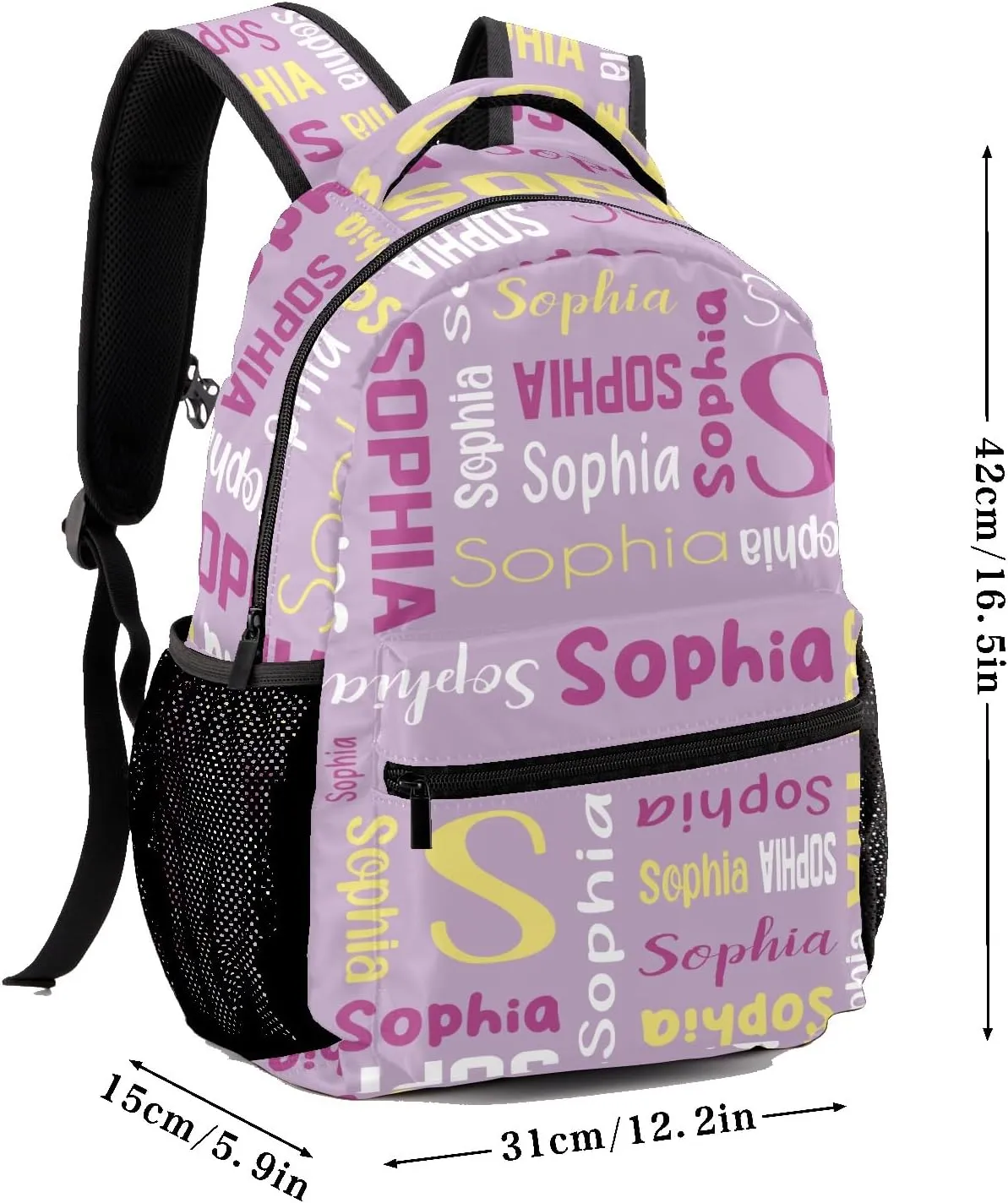 Waterproof Personalized Bookbag Custom Backpack with Name for Elementary Girls Boys, Unique Customized School Book Bag, Customize Back Pack Gift for Kids, 1 Pack