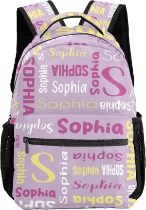 Waterproof Personalized Bookbag Custom Backpack with Name for Elementary Girls Boys, Unique Customized School Book Bag, Customize Back Pack Gift for Kids, 1 Pack
