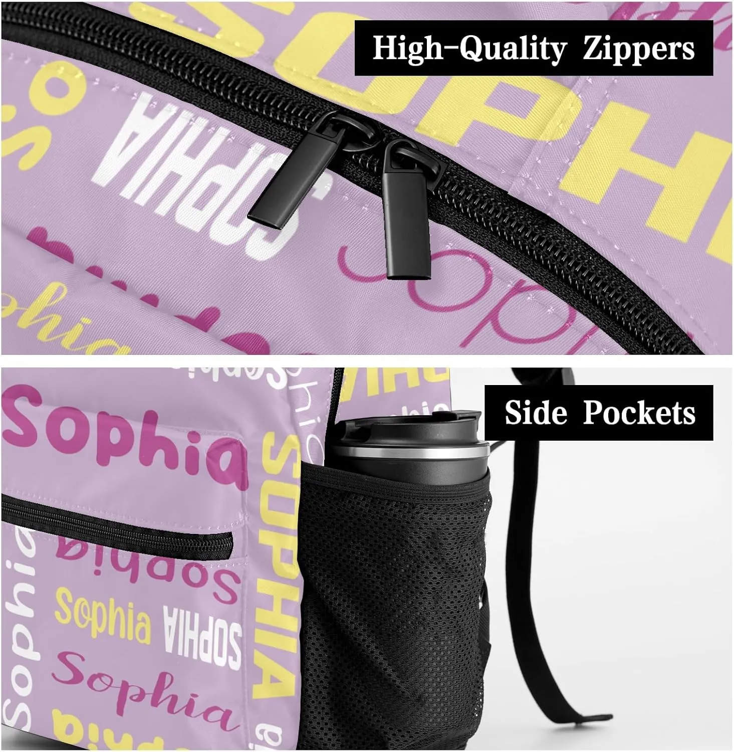 Waterproof Personalized Bookbag Custom Backpack with Name for Elementary Girls Boys, Unique Customized School Book Bag, Customize Back Pack Gift for Kids, 1 Pack