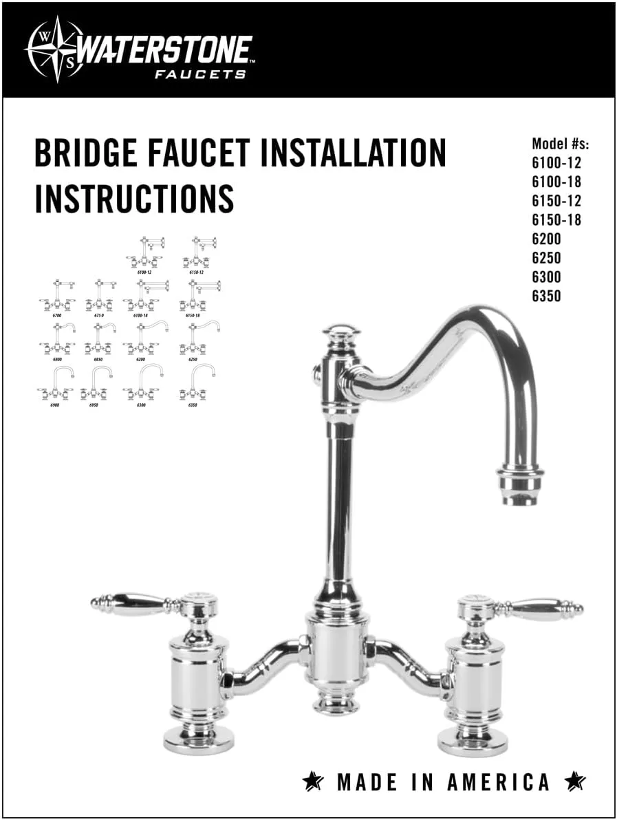 Waterstone Towson Bridge Faucet - 18" Articulated Spout - Lever Handles - 2Pc. Suite Graphite