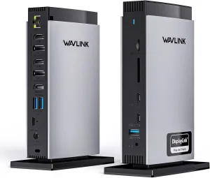 WAVLINK USB C Docking Station with 3 HDMI, 15 in 1 Laptop Dock Triple Monitor 4K Dual 2K, 100W Charging for M1 M2 M3 Mac and Windows, 5 USB Ports, 2DP, 1Gbps Ethernet Port, Audio/Mic, SD/TF