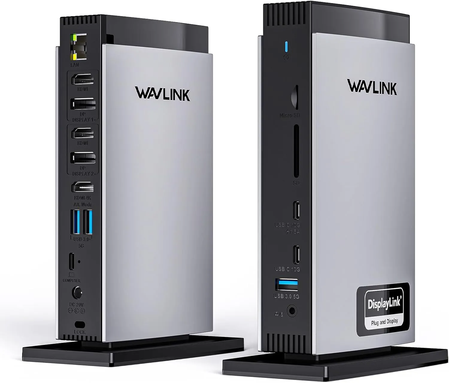 WAVLINK USB C Docking Station with 3 HDMI, 15 in 1 Laptop Dock Triple Monitor 4K Dual 2K, 100W Charging for M1 M2 M3 Mac and Windows, 5 USB Ports, 2DP, 1Gbps Ethernet Port, Audio/Mic, SD/TF