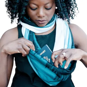 WAYPOINT GOODS Infinity Travel Scarf Hidden Zipper Pocket for Women Airplane - Lightweight Cotton Bamboo - Travel Essentials