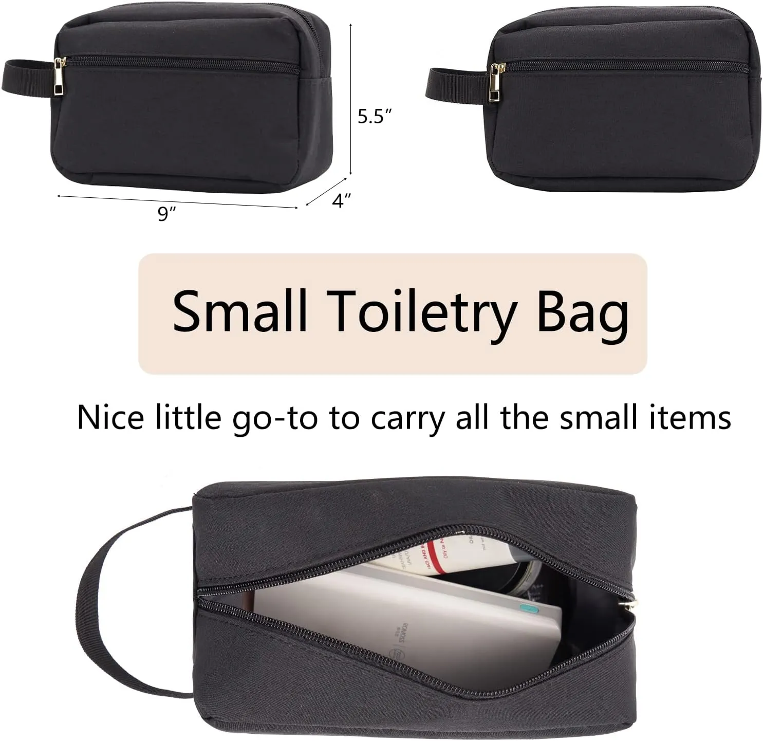 Weekender Bag with Shoe Compartment Travel Tote Overnight Bag, Black Personal Item - 17 Inch