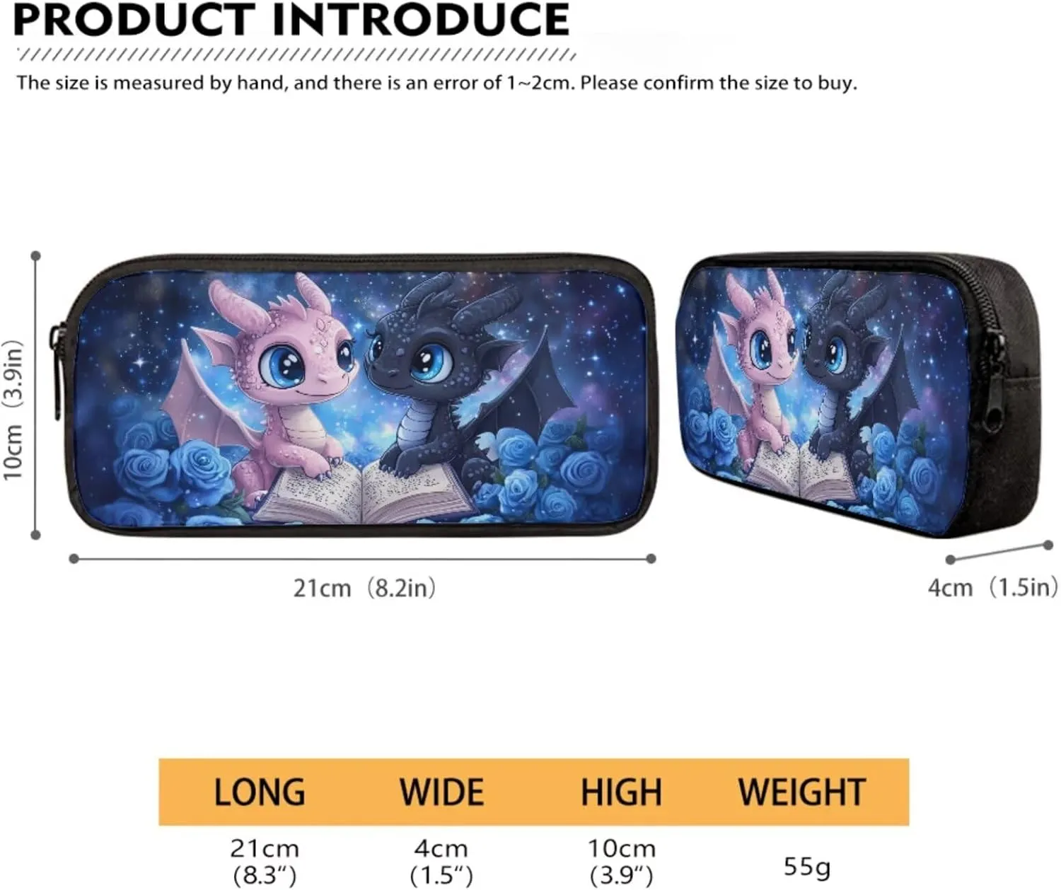 WELLFLYHOM Dragon Rose Kids School Backpack for Girls 4-6T Book Bag with Lunch Box Pencil Case 3pcs Book Galaxy School Bag Set for Preschool Elementary Students
